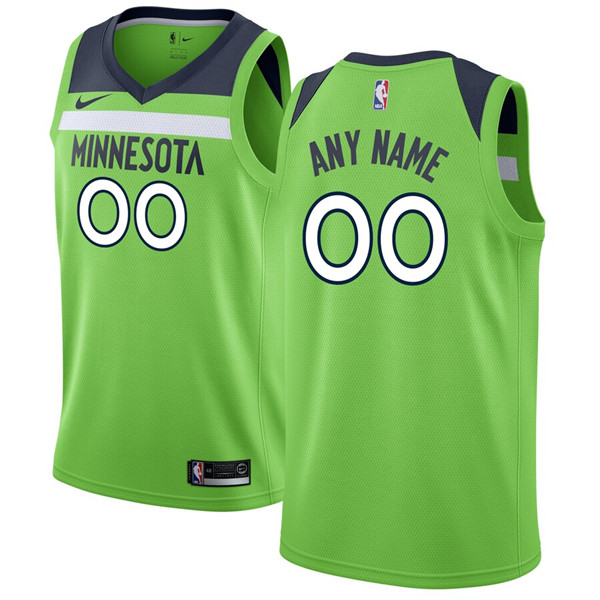 Men's Minnesota Timberwolves Active Player Green Custom Stitched NBA Jersey